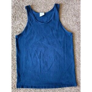 Vintage Pluma Shirt Men's Large Navy Blue Sleeveless